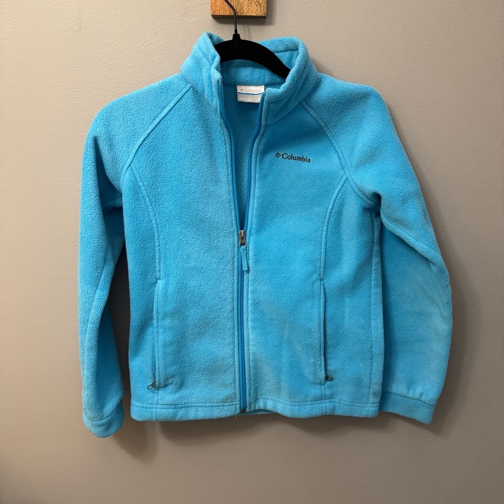 Columbia youth girls turquoise Fleece Jacket size M 10/12